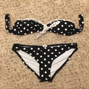 Xhilaration black & white dot bikini